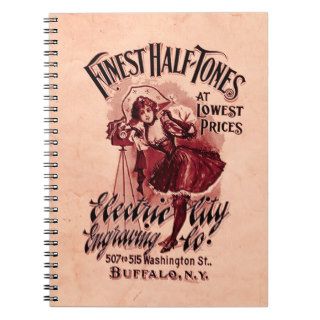 Half Tone Photography Vintage Camera Can Can Woman Note Book