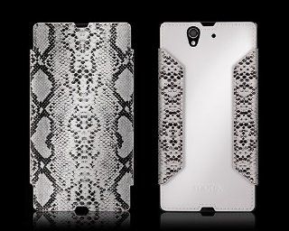 More Thing Para Wallet Series Sony Xperia Z Flip Leather Case L36h   Python White Cell Phones & Accessories