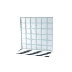 TAFCO WINDOWS NailUp2 48 in. x 48 in. x 3 1/4 in. Wave Pattern Solid Glass Block Window NU2 4848WS