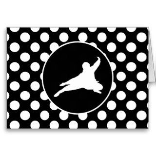 Black and White Polka Dots; Ninja Greeting Card