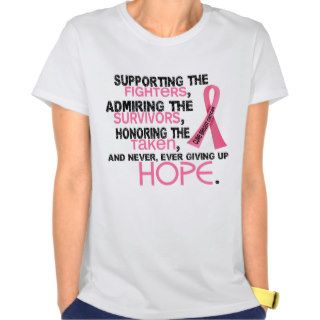 Supporting Admiring Honoring 3.2 Breast Cancer T shirts