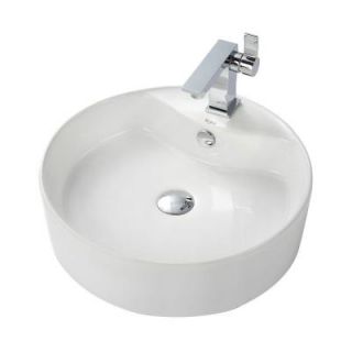 KRAUS Vessel Sink in White with Sonus Vessel Sink Faucet in Chrome C KCV 142 14601CH