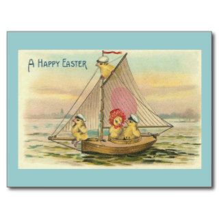 Happy Easter On A Sailboat Vintage Post Cards