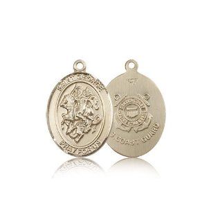 14kt Gold St. George / Coast Guard Medal Bead Charms Jewelry