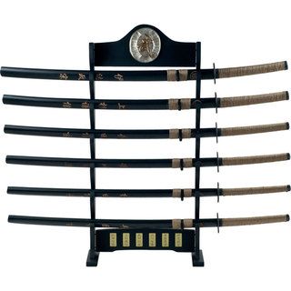 Whetstone Historic Samurai 6 Katana Super Set with Display Whetstone Martial Arts, Tactical, & Collectible Knives