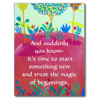 the magic of beginnings quote by Meister Eckhart Postcards