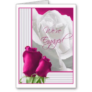 Roses Wedding Engagement Announcements Cards