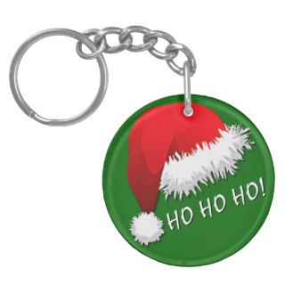 Funny Red Santa Claus Hat Happy Holidays Acrylic Key Chain
