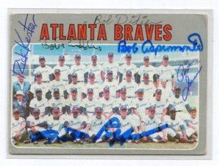 1970 TOPPS #472 BRAVES SIGNED TEAM CARD 6 AUTO JARVIS, KESTER, PAPPAS, PRIDDY Sports Collectibles