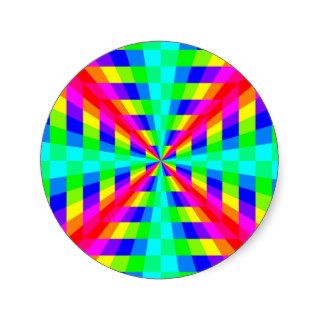 13090 OPTICAL ILLUSIONS COLORFUL SHAPES GROOVY DIG STICKER