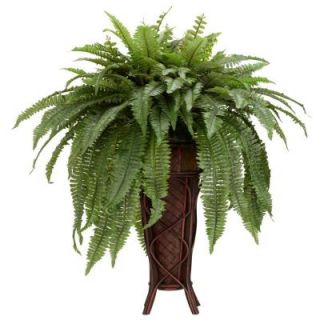 Nearly Natural 38.0 in. H Green Boston Fern with Stand Silk Plant 6627