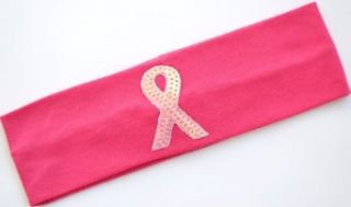 Breast Cancer Awareness Sequin Stretch Headband (Hot Pink) Headwraps Headwear