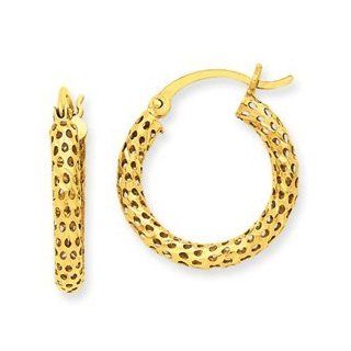 14k Gold Mesh Hoop Earrings Jewelry