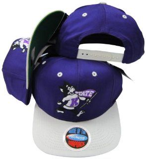 Kansas State Wildcats Vintage Mascot Purple/Grey Two Tone Plastic Snapback Adjustable Plastic Snap Back Hat / Cap  Sports Fan Baseball Caps  Sports & Outdoors