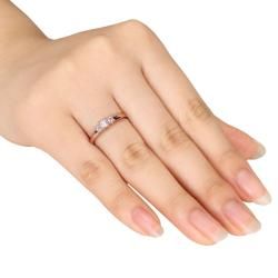 Miadora 10k Pink Gold 1/4ct TDW Diamond 3 stone Ring (G H, I1 I2) Miadora Diamond Rings