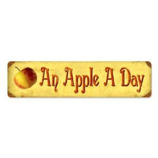 Apple a Day Vintage Metal Sign Fruit Doctor Home Garden 20 X 5 Steel Not Tin   Decorative Signs