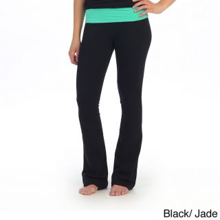 365 Apparel Inc. Womens Fold over Yoga Pants Black Size S (4  6)