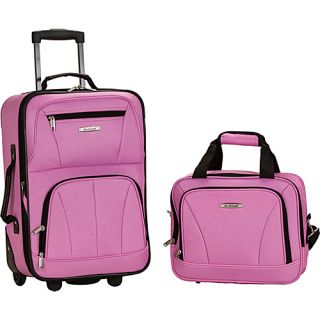 Rio 2 Piece Carry On Luggage Set Pink   Rockland Luggage Luggag