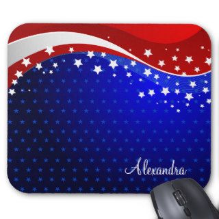 Red White & Blue   USA Flag Stars And Stripes Mousepad
