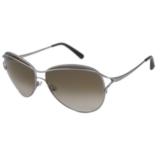 Gunmetal and brown Valentino Womens V103 Aviator Sunglasses