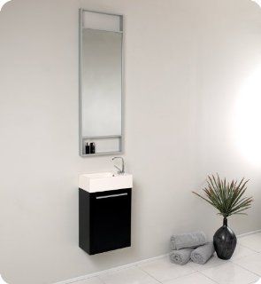 Senza 15.5" Pulito Small Modern Bathroom Vanity Set with Tall Mirror    