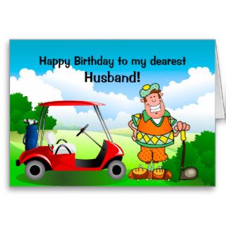 Happy Birthday to my dearest Husband Golfer Greeting Card