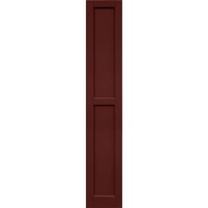Winworks Wood Composite 12 in. x 69 in. Contemporary Flat Panel Shutters Pair #650 Board and Batten Red 61269650