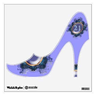 Purple blue girly fashion shoe wall skin