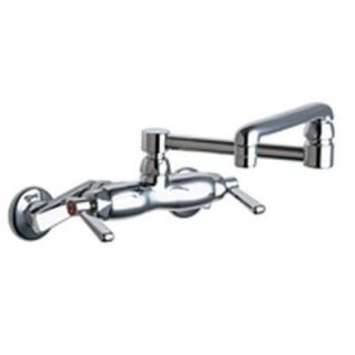 Chicago Faucets 2 Handle Kitchen Faucet in Chrome with 13 in. Double Jointed Swing Spout 445 DJ13ABCP