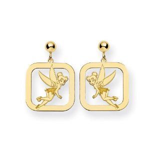Gold plated SS Disney Tinker Bell Square Earrings Dangle Earrings Jewelry