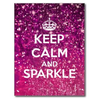 Keep Calm and Sparkle Glitter LookLike Postcards