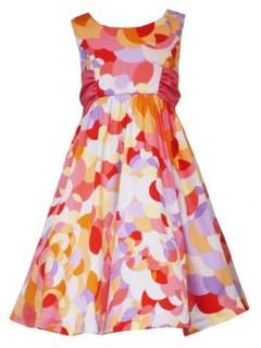 Rare Editions Girls 4 6X CORAL ORANGE LILAC YELLOW OVERLAY DOT PRINT Spring Summer Party Dress 6X S329500 RRE 29500S Clothing