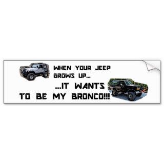 Bronco vs. Jeep Bumper Sticker