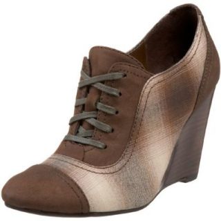 Nine West Women's Elizarose Wedge Oxford,Brown/Taupe,5 M US Shoes