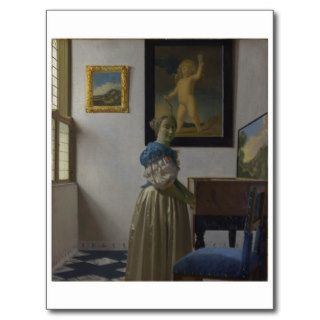 Lady Standing at a Virginal by Johannes Vermeer Postcards