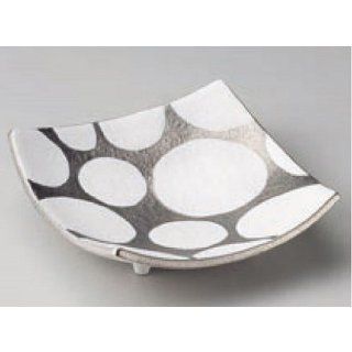 bowl kbu057 10 492 [6.23 x 6.23 x 1.78 inch] Japanese tabletop kitchen dish Direction with silver color polka dot square dish up [15.8x15.8x4.5cm] restaurant restaurant business for Japanese inn kbu057 10 492 Bowls Kitchen & Dining