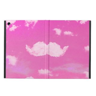 Funny Mustache Cool White Clouds Pink Skyscape iPad Air Cover