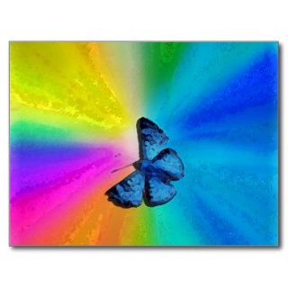 heartedrainbow butterfly postcard