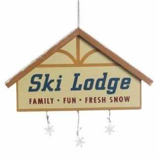 Ski Lodge Sign Christmas Ornament Sports & Outdoors