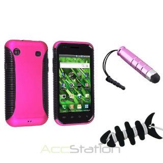 XMAS SALE Hot new 2014 model Pink Hybrid Case+Stylus For Samsung Galaxy S 4G/I9000/Vibrant T959+Fishbone WrapCHOOSE COLOR Cell Phones & Accessories