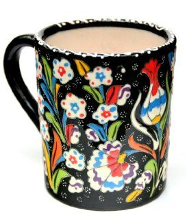 Handpainted Turkish Ceramic Mug black   Decorative Plates