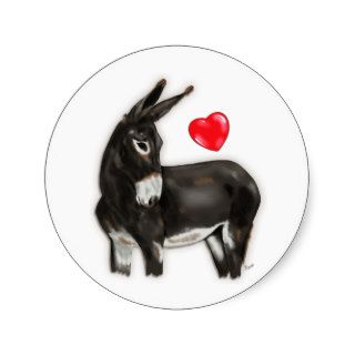 I Love Donkeys Demure Donkey Stickers
