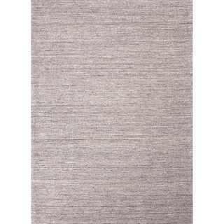 Hand loomed Solid Pattern Gray/ Black Rug (8 X 10)