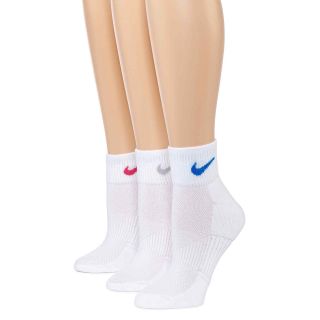 Nike 3 pk. Quarter Socks, White, Womens