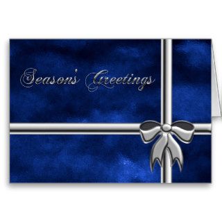 Season’s Greetings gift, blue & silver wrapping Cards