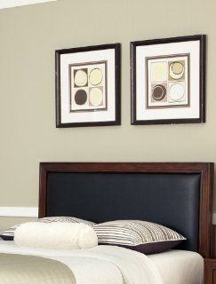 Home Styles Duet King/California King Panel Headboard, Black Leather Inset  