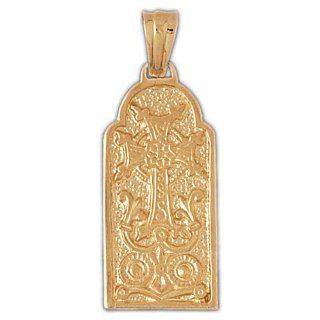 14K Yellow Gold Armenian Cross Pendant Jewelry