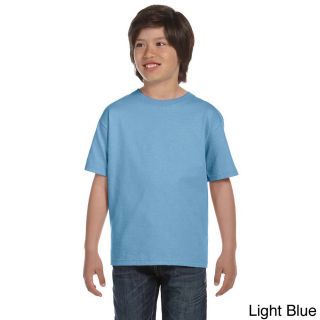 Fruit Of The Loom Youth Cotton Lofteez Hd T shirt Blue Size L (14 16)