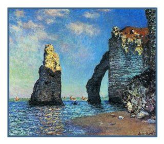 The Cliffs at Etretat inspired by Claude Monet's impressionist painter Counted Cross Stitch Chart