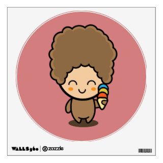 Afro Cute Kid Having Ice cream Room Graphic